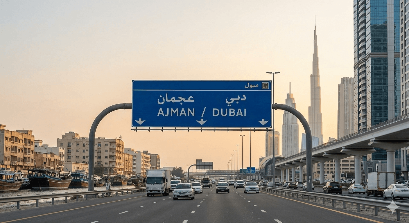 Ajman and Dubai cities
